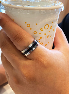 适合手粗的戒指男大号胖子超大复古时尚个性滴胶加V肥加大食指指