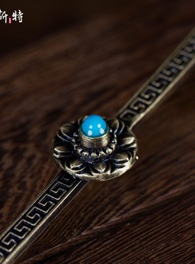 护摩勺 西藏铜做旧火供勺 水陆供香薰用L品金刚勺香道香粉勺勺子