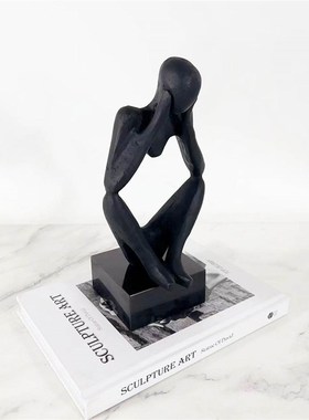 北欧雕塑人物摆件大理石底座摆设抽象Q艺术软装饰品家居