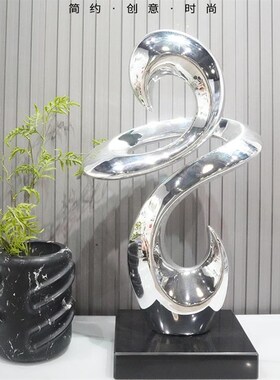 样板间入户玄关装饰摆件客厅电视D柜旁边轻奢酒店落地艺术雕塑