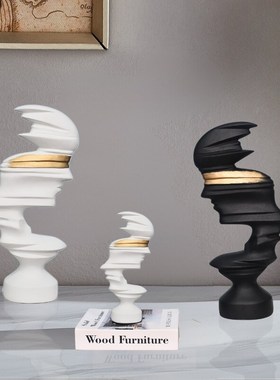 意式极简b客厅电视柜摆件高级感家居入户玄关装饰品艺术雕塑工艺