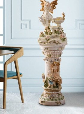 流水喷泉欧式摆件客厅落地大型家C居装饰品摆设电视柜旁边创意轻