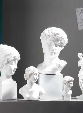 北欧简约素描人物头像 客厅酒柜G纳斯石膏像雕塑人像摆件