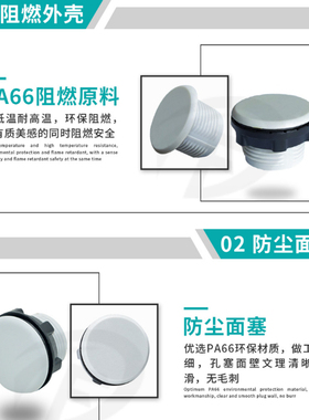 信号灯按钮堵头22mm开关堵头面板塞孔塞填空件堵孔闷盖灰色