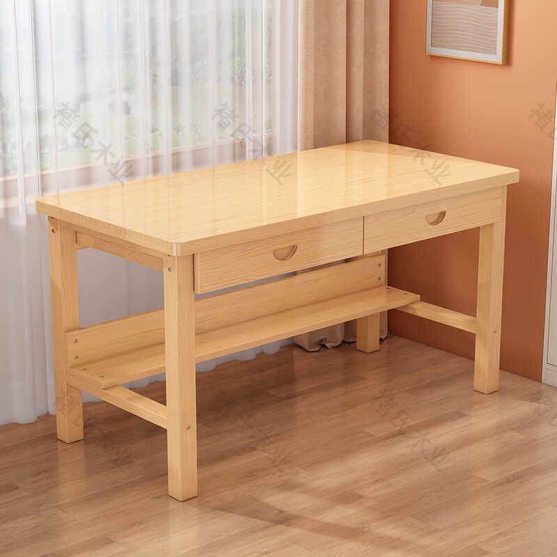 全实木电脑桌台式书桌经济型儿童学生专用书桌原木初高中学习桌,淘宝优惠券,粉丝福利购,淘宝优惠卷