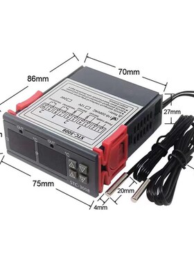 STC-3008微电脑数显智能电子温控器开关双显双控输出温度可调220V