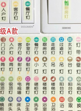 插座荧光贴保护套家庭识别开关贴面板墙壁L电箱贴字装饰灯标示按