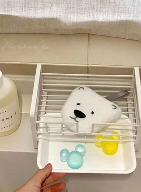 一物一家带托盘沥水架厨房收纳海绵架台面放抹布钢丝球铁艺置物架