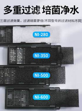 鱼缸过滤器静音外置壁挂式小型循环水泵三合一瀑布式水族箱充氧泵