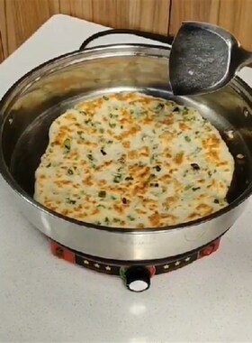 304电煎锅多功能家p用平底烙饼锅大容量蒸煮炒一体加深不粘电饼铛