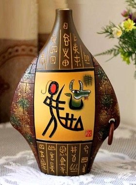 云南特色手工艺品陶瓷花瓶客厅多宝阁餐柜酒柜Q装饰品摆件个性礼