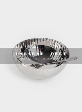 S 轻奢样板间不锈钢碗型果盘H客厅茶几饭厅收纳盘摆件