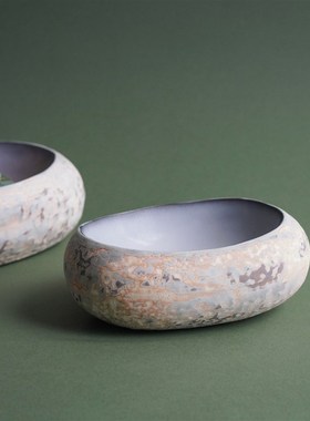 昔原 侘寂风 椭圆皿 乔迁w礼物 家居玄关收纳摆件干果盘点心皿