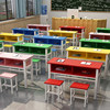 School tutoring class training class desks and chairs training table single and double desks for primary and secondary school students painting and calligraphy tables