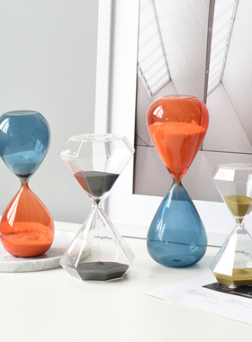 is北欧简约创意彩色沙漏办公室桌面摆件个性家居客W厅酒柜装饰品