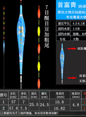 九目无铅自立漂跑铅灵顿拖钓漂黑坑青鱼草鱼大物浮漂防爆顶高灵敏