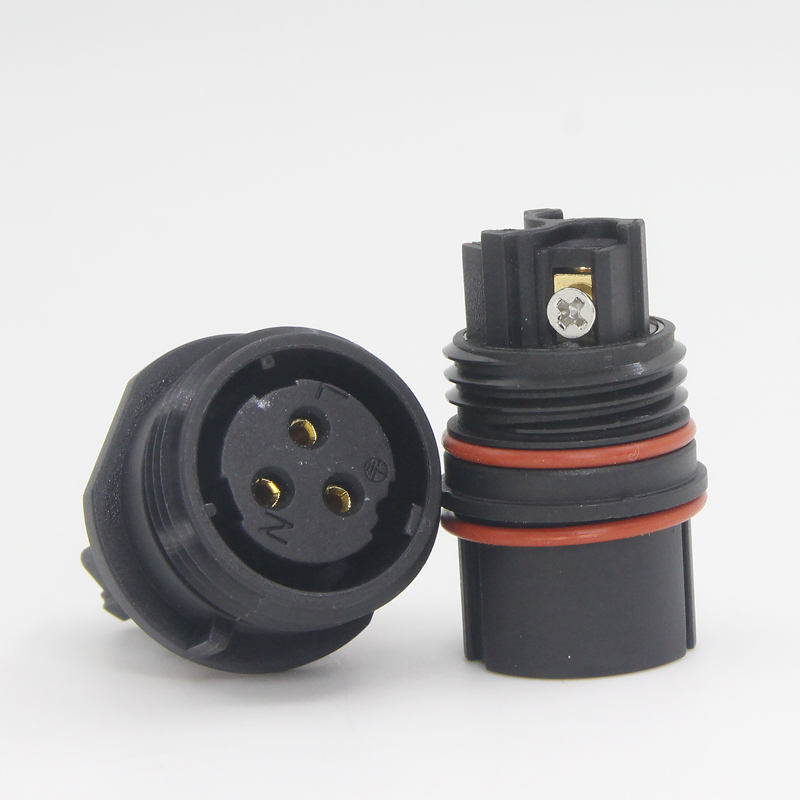威勒LD16圆形防水航空插头插座免焊接2芯3针4P公母对接后螺母安装 - 图1