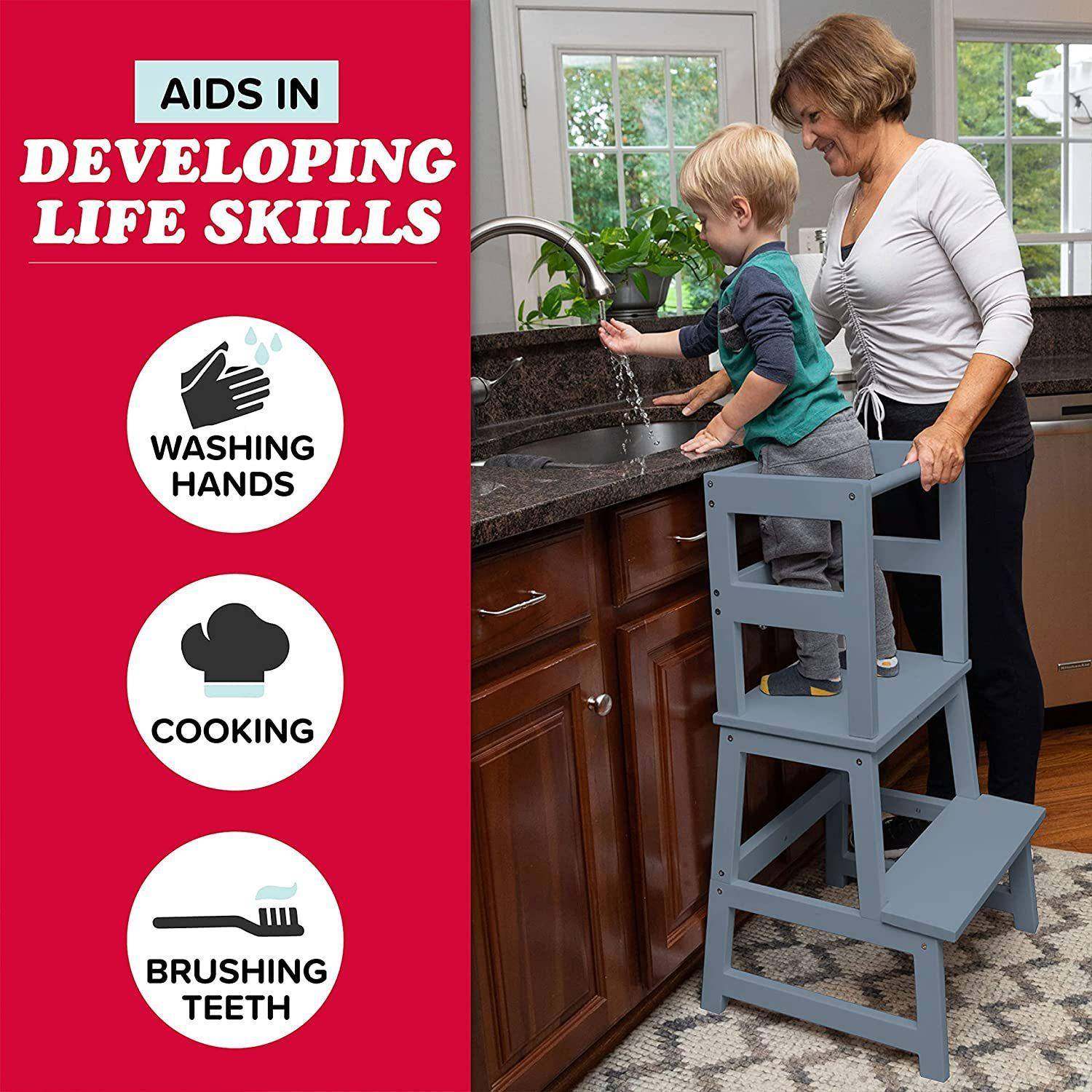 宝宝洗手梯木制儿童学习台漱阶塔踩脚凳实高木洗儿童学习台登凳,淘宝优惠券,粉丝福利购,淘宝优惠卷