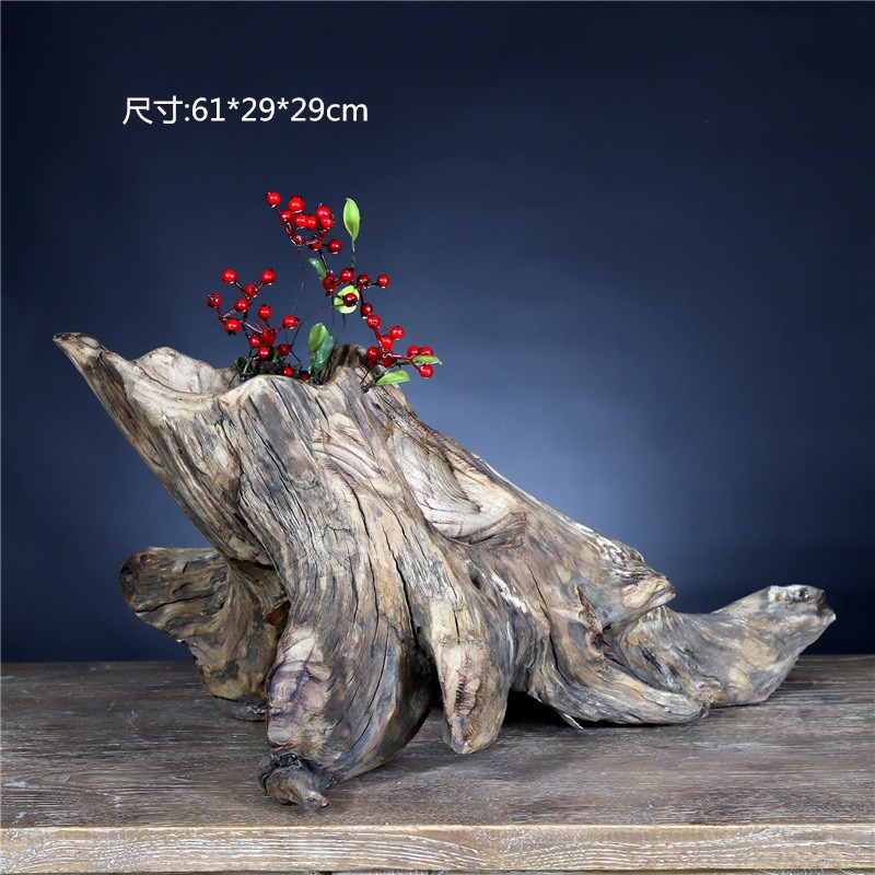 朽木树根花瓶花座花盆花器花桶花艺干花居家装饰器皿摆件 - 图3