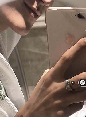 01 sdifos/自制网红情侣戒指简约百搭男女嘻哈韩潮学生is指环