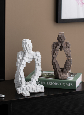 北欧抽象人物h摆件轻奢创级艺术感客厅书房书架家居装饰品摆设