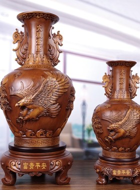 花瓶摆件一对新中式m 客厅酒柜电视柜两边玄关摆设 乔迁家居饰礼