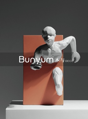 创意人物雕塑摆件样板间客厅家居玄关书房博古架X工艺软装饰品