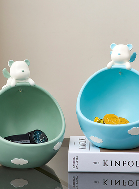 进门玄关放钥匙收纳o摆件客厅桌面电视柜创意可爱托盘家居饰品