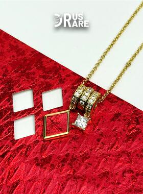 铜合金合成锆石项链锁骨