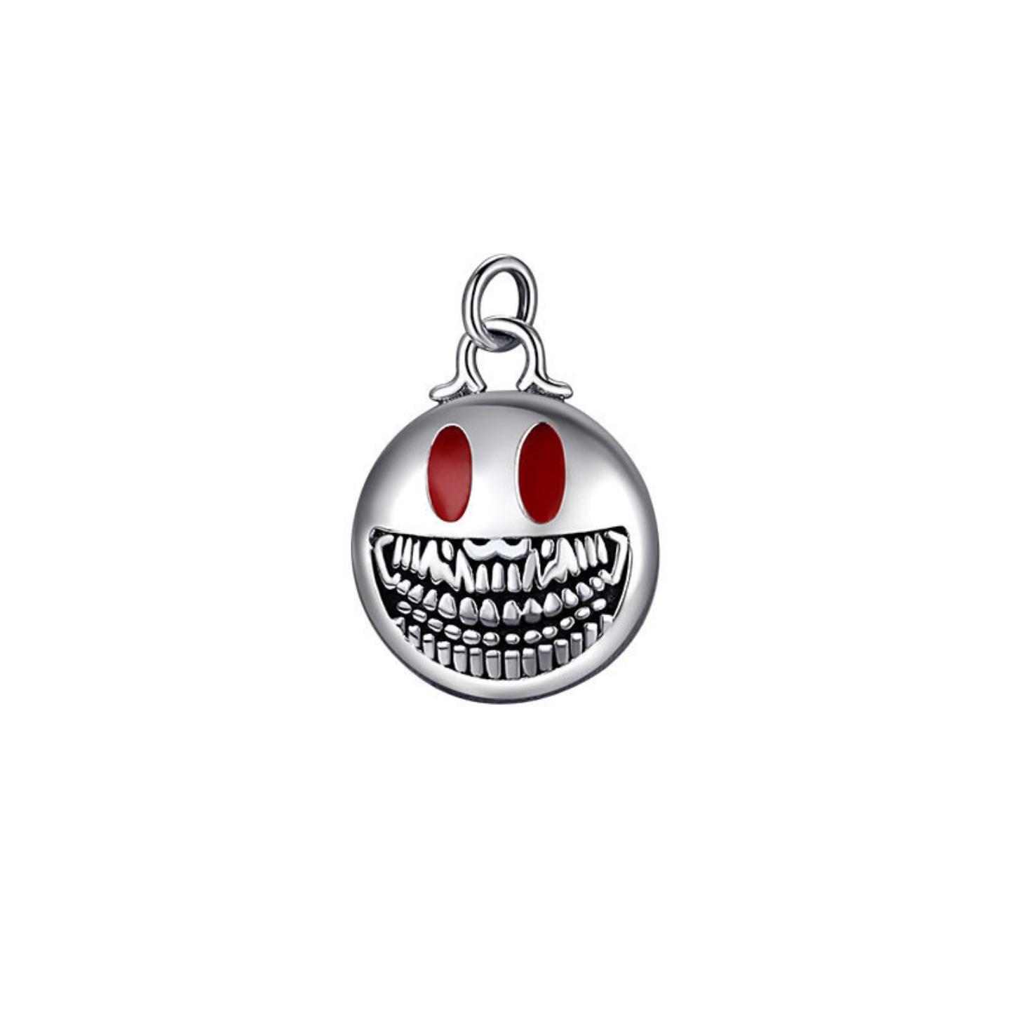 s925纯银露骨笑脸吊坠女日韩个性泰银ins风挂饰DIY项链配件潮酷女 - 图3