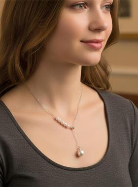 人鱼公主Y字链925银吊坠