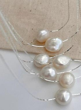 S925纯银巴洛克珍珠锁骨链