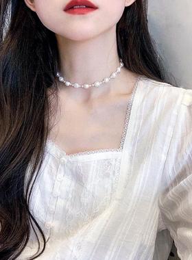 法式巴洛克珍珠choker颈链
