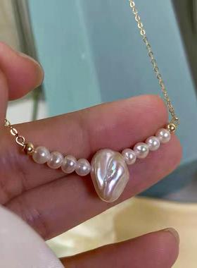 巴洛克珍珠项链女轻奢锁骨链