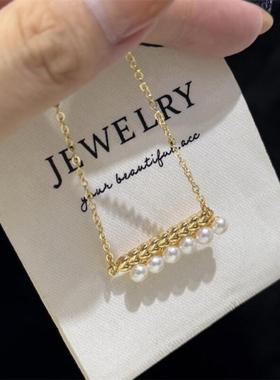 诸暨淡水珍珠麦穗套装14k注金