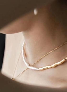 天然淡水巴洛克珍珠耳饰女