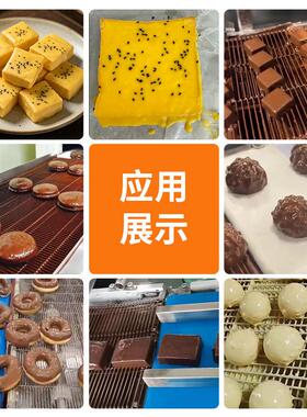 跨境奶油小方淋浆机西饼夹心面包泡芙底胚裹蛋液浓奶浆浸浆涂层机