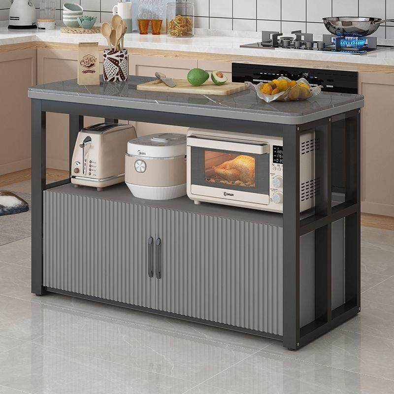 厨房置物柜岩板切台QSG桌落微地多层厨菜房岛台多功能纳架波炉橱,淘宝优惠券,粉丝福利购,淘宝优惠卷