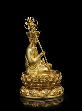 韩川全铜祈愿地藏菩萨饰品金小佛像便携佛家佛寺祭拜车饰品