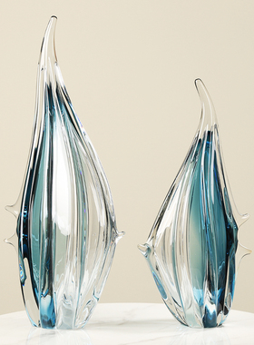 琉璃艺术摆件轻奢创意热带鱼客厅样板房桌面玄关装T饰动物吉祥送