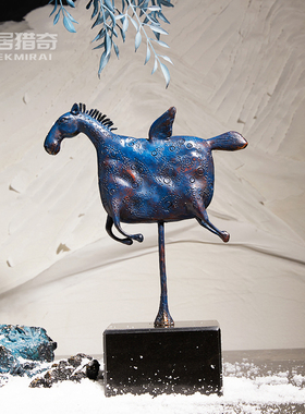 纯铜马摆设工艺礼i品摆饰中式客厅样板间办公室书房书架桌面装饰