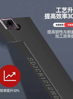数控车床外圆车刀 刀杆93度SDJCR/L台阶刀具尖刀菱形螺钉式车刀把