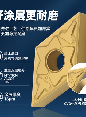 55度菱形数控车刀片DNMG150404外圆开槽150408-TM/MA硬质合金刀片