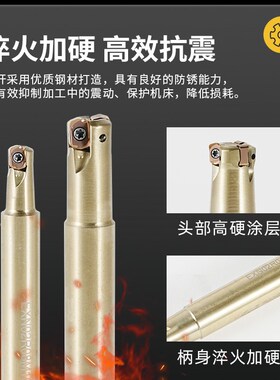 LNMU快进给数控铣刀杆双面铣刀片不锈钢EXN02R抗震高效小直径快速