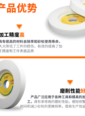 金信小磨床砂轮片手摇平面618白刚玉180白色加厚单面凹200沙轮片