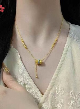 金店同款沙金国风青花瓷路路通