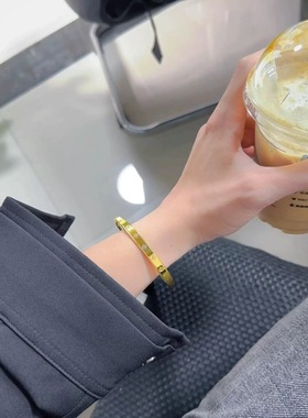 金店同款古法传承幸运草推拉手镯