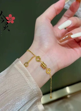 金店同款转运珠小蛮腰黄金色手链