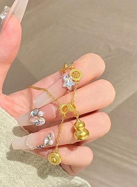 古法沙金福禄寿套链项链