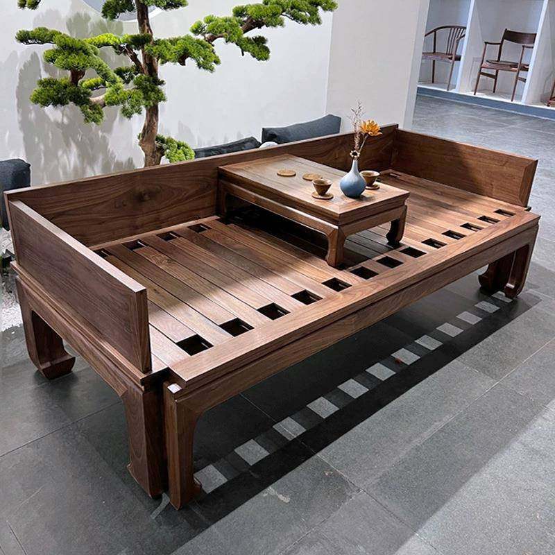 新中式老木罗汉实木小户型客榆木厅沙发打坐CLZ床榻实长条椅床美,淘宝优惠券,粉丝福利购,淘宝优惠卷